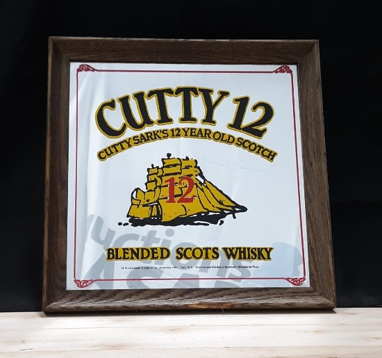 Cutty Sark "Cutty 12" Sailing Ship Bar Wall Mirror