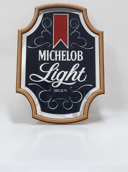 Michelob Light Beer "Shield Style" Wall Bar Mirror