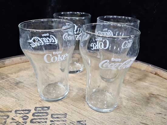 1980s Vintage Contour Coca-Cola Drinking Glasses