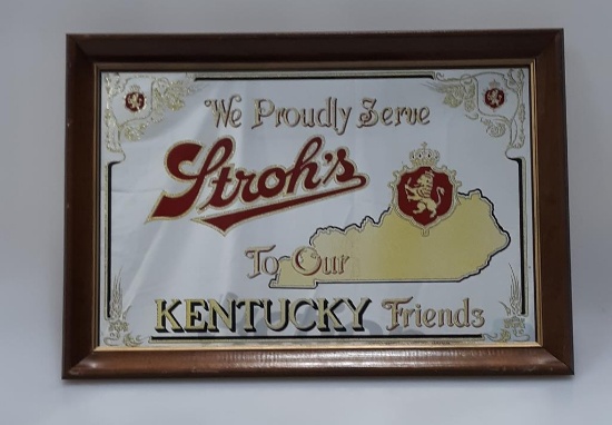 Stroh's "Kentucky Friends" Bar Mirror - Framed