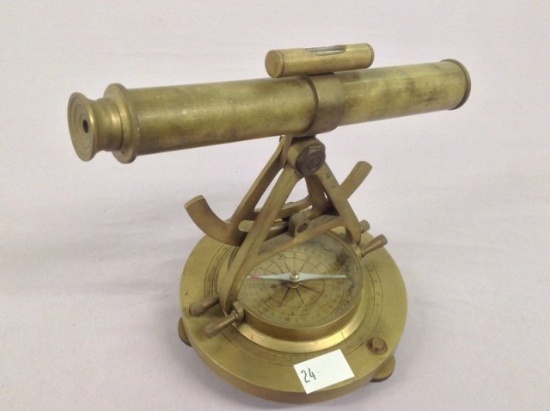 Ship's Brass Compass with Star Gazing Scope