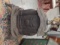 1800's Cast iron Parlor Stove decorated with original Waterpan 35 by 18