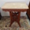 Victorian Leaf carved Marble top Lamp stand 31 by 27 by 20