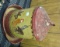 Folk art Painted Chicken Water - hand painted  - stands 16 tall
