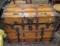 Early wooden and iron banded Steamer Trunk in excellent condition 23 by 33 by 19