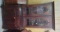 1800's two piece Bookcase Secretary Desk , as found condition, missing some veneer   80 by 36 by 22