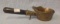 Early heavy Brass oriental Ladle with wooden Handle