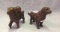 Pair of early cast iron Dog Banks