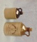 Two single finger Whiskey Jugs with corks