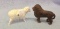 Pair of Cast iron Banks, one sheep and one Lion