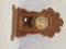 Ornate Oak Waterbury key wind Kitchen Clock  22 tall