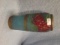 Three pieces of hand painted Goofus glass
