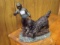 Bronze unsigned Statue of Boy and Dog in original condition 9 by 10