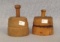 Pair of Early wooden Butter molds with different pat patterns