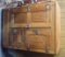Original Oak 3 door Icebox with original porcelain interior  48 by 34 by 20