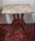 Walnut marble top Carved base Lamp Table  28 by 24