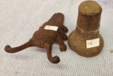 Cast iron Beetle Boot scraper and a corn pedestal