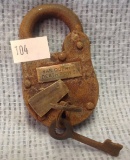 San Quentin Death Row #36 Cast Iron Lock with key
