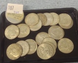 Twenty 1964 Kennedy Half Dollars VG