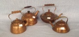 Four early copper TeaPots