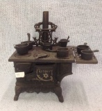 Rescent decorated miniature Cook Stove 11 tall by 12 wide