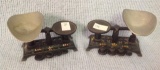 Two Miniature hand painted Gold Scales  5 by 3