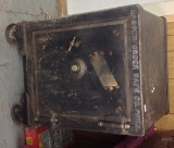 Early decorated Iron Floor Safe with lock box on inside with drawers made by Massenforder Safe Co 24