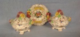 Three piece Capatamonte set, made in italy