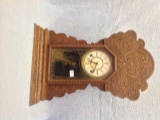 Carved oak Gingerbread Kitchen Clock with pendulum and key  24 tall