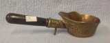 Early heavy Brass oriental Ladle with wooden Handle