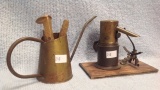 Brass Miner's Oil Can and a miner's Lantern