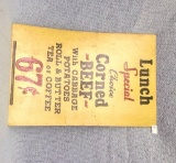Antique Restaurant Advertising sign - Lunch 21 by 14