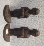 Pair of iron butler book ends  9 tall