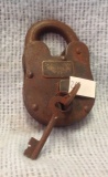 Union and Pacific Railroad #11 Iron Lock with key