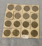Sixteen Eisenhower Dollars