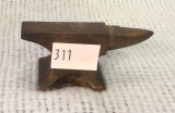 Miniature Presentation Anvil to Mr and Mrs Bates from Ronald  1.5 by 3.5