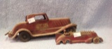 Two early 1900's Tin and Iron toys, missing parts