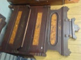 Cottage 1800's decorated High Back Bed with hand painted center - headboard stands 82 by 57