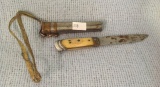Bone Handle Metal Case 1800's Knife