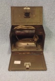 Early 1900's Sunbeam Travel Iron in original metal carrying case