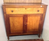 1800's Jelly Cupboard in original finish having single dovetailed drawer over 2 panel doors with ori