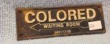 Cast Iron Black Memorabilia Plaque  Colored Waiting Room