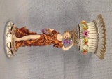 Compote with Lady Figurines Capodimonte  17 tall