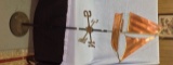 Weathervane with brass directional indicators with copper sailboat  66 tall