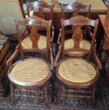 Set of four Walnut cane bottom Chairs in original condition