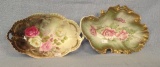 Pair of handpainted signed Serving Pieces