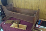 Early wooden handmade rocking baby crib - original finish  19 by 39