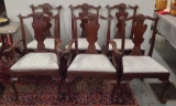 Set of six early fan carved crest Henkel Harris Dining Chairs with claw and ball foot