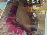 Exceptional sixteen foot Banquet Table with 5 leaves Queen Anne style having twelve exceptional dini