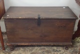 Dovetailed construction one board Blanket Box with iron latch 22 by 38 by 19